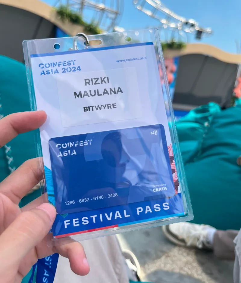 Rizki's festival pass for Coinfest Asia