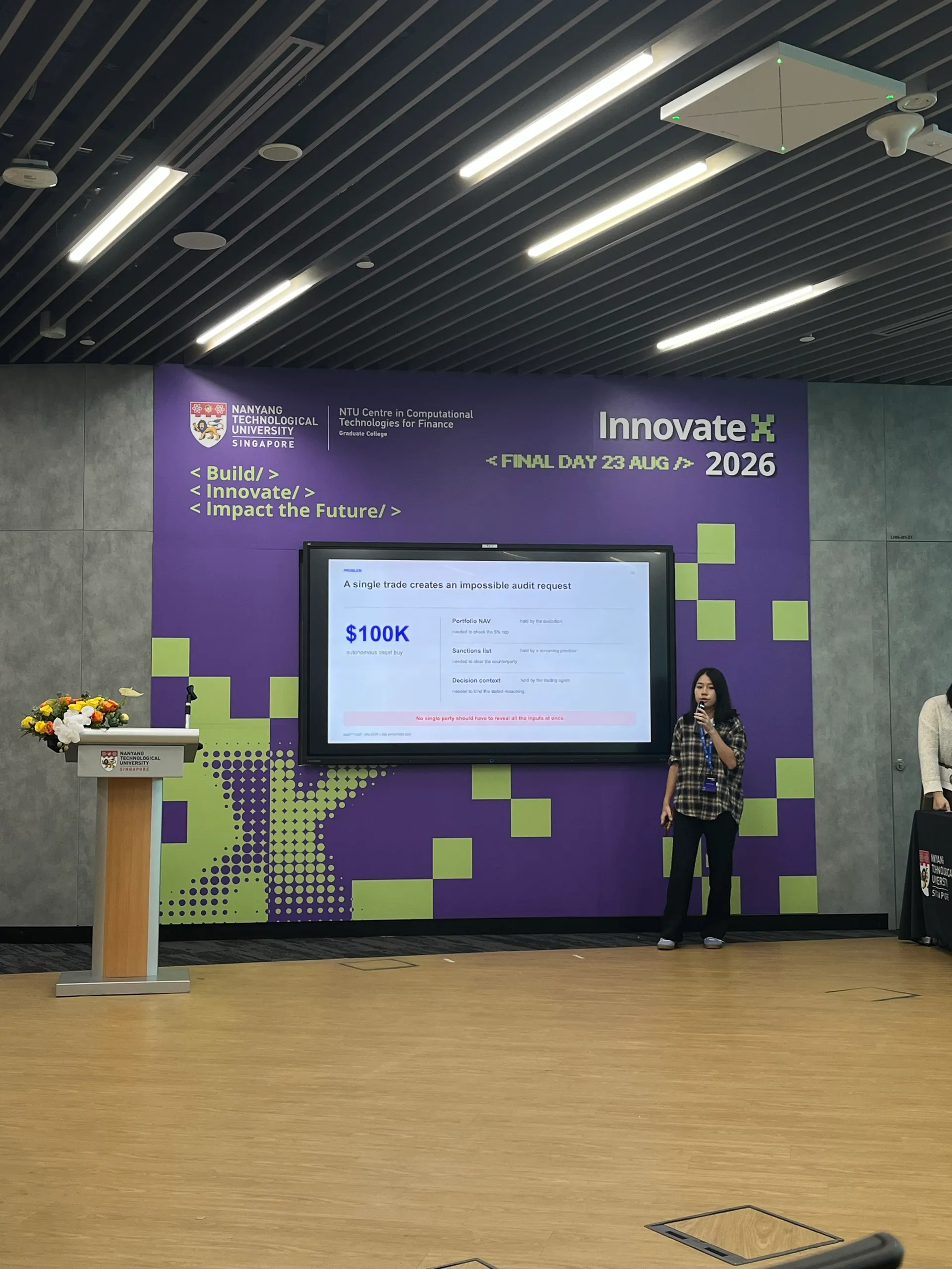 Another pitch in progress on the InnovateX stage